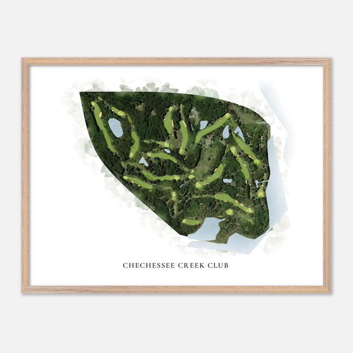 Chechessee Creek Club Okatie SC Classic Watercolor Golf Map Poster