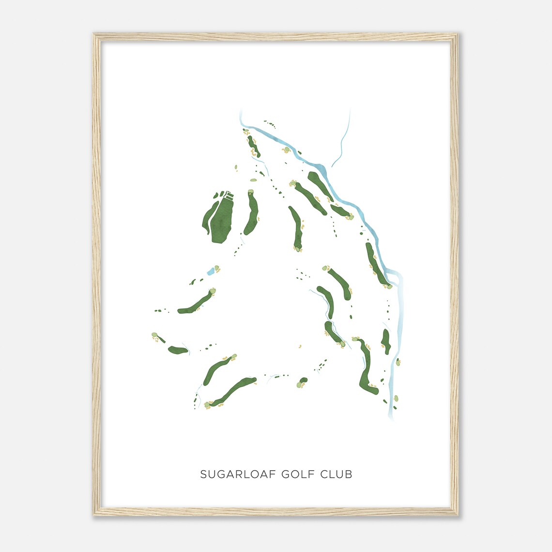 Sugarloaf Golf Club Maine Modern Watercolor Map Golfer Gift Golf Wall Art Golf Poster Print Course Layout - Image 2