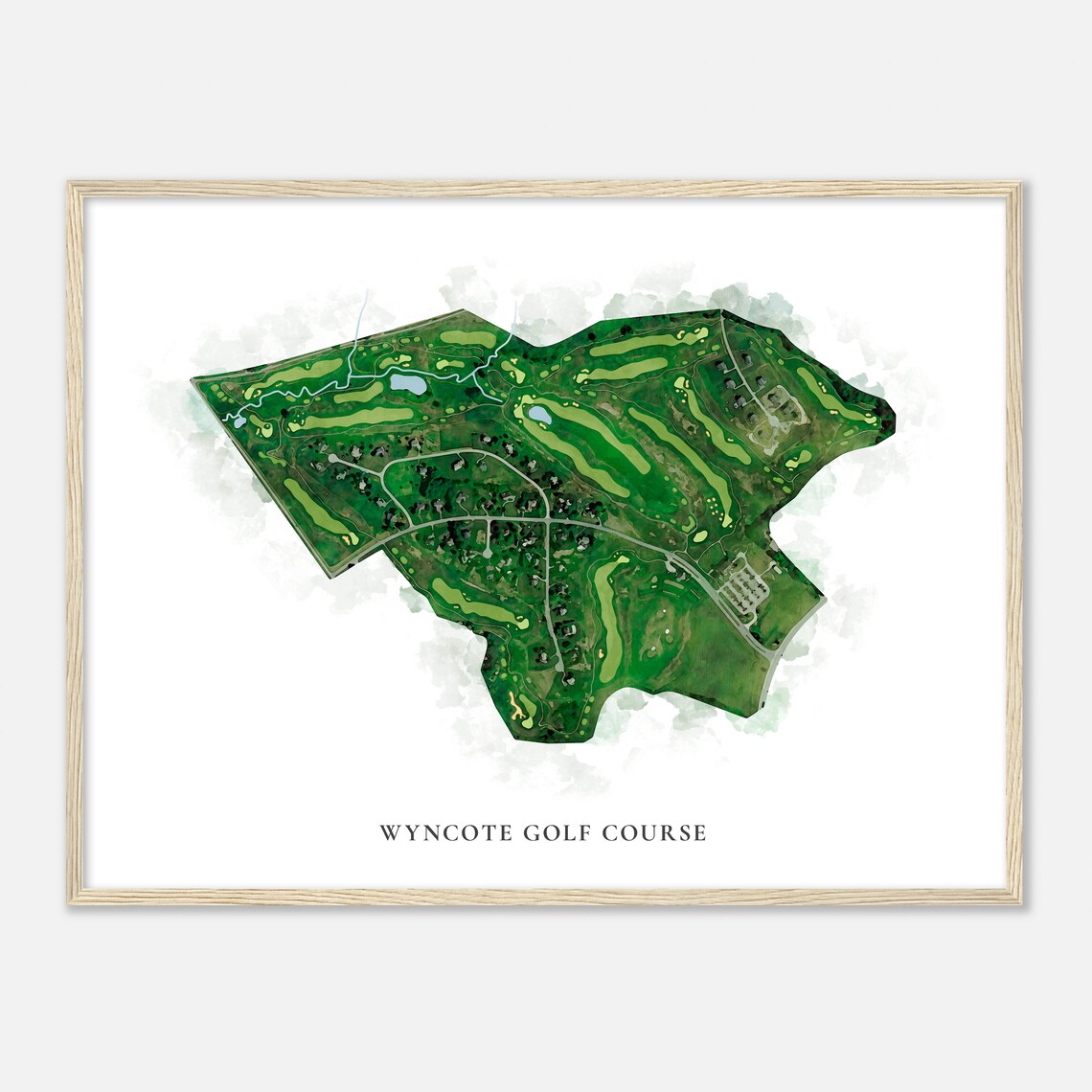 Wyncote Golf Course Pennsylvania Classic Watercolor Map Golfer Gift Golf Wall Art Golf Poster Print Course Layout - Image 2