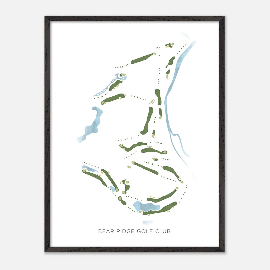 Bear Ridge Golf Club Modern Minimalist Course Map Art Poster - Image 3