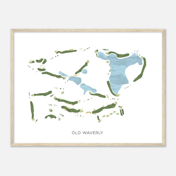 Old Waverly Mississippi Modern Watercolor Map Golfer Gift Golf Wall Art Golf Poster Print Course Layout