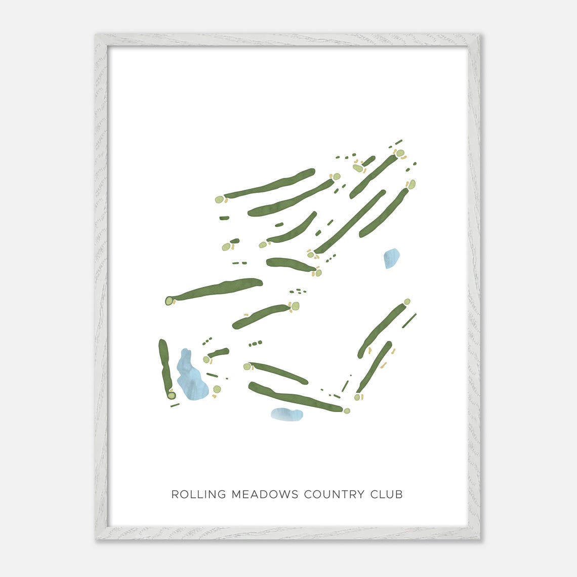 Rolling Meadows Country Club Connecticut Modern Golf Map Poster - Image 2