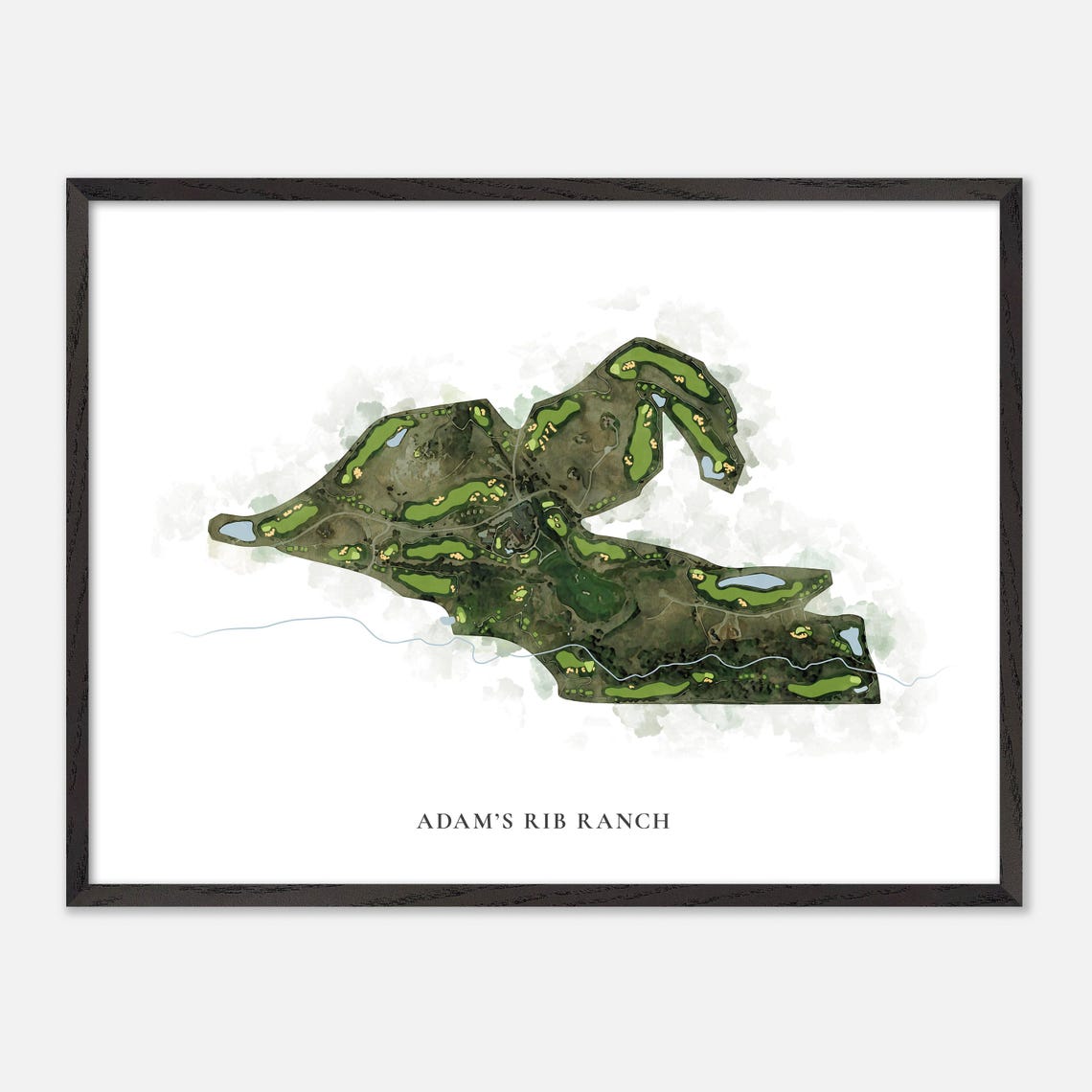Adams Rib Ranch Watercolor Golf Map Art Colorado Golfer Poster - Image 5