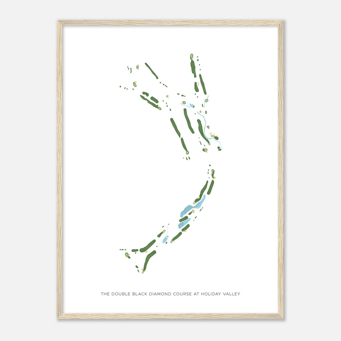 Double Black Diamond Course Holiday Valley New York Modern Map Poster - Image 2