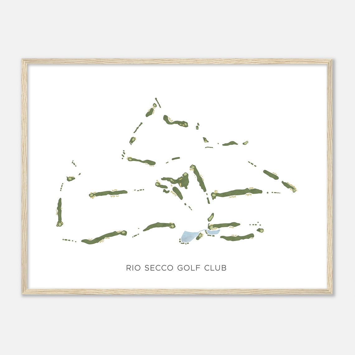Rio Secco Golf Club Modern Watercolor Fairway Map Golfer Poster - Image 2