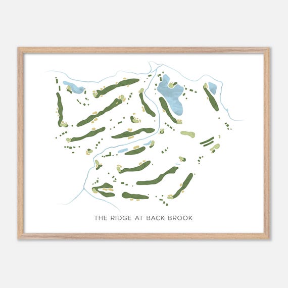The Ridge At Back Brook In East Amwell Township New Jersey Modern Watercolor Map Golfer Gift Golf Wall Art Golf Poster Print