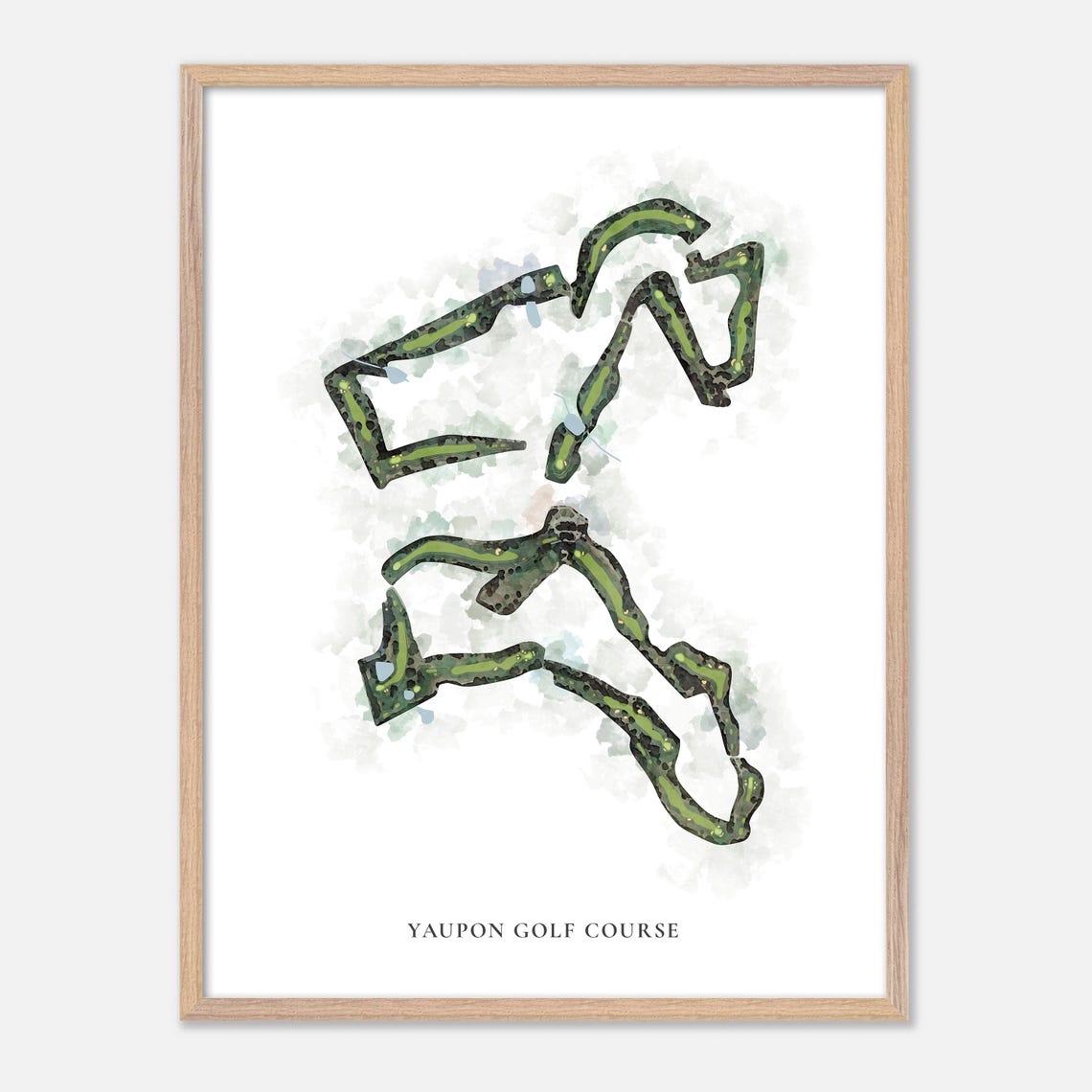 Yaupon Golf Course Lakeway Texas Classic Watercolor Map Poster - Image 2