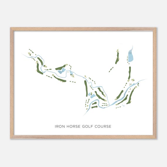 Iron Horse Golf Course In North Richland Hills Texas Modern Watercolor Map Golfer Gift Golf Wall Art Golf Poster Print Course Layout