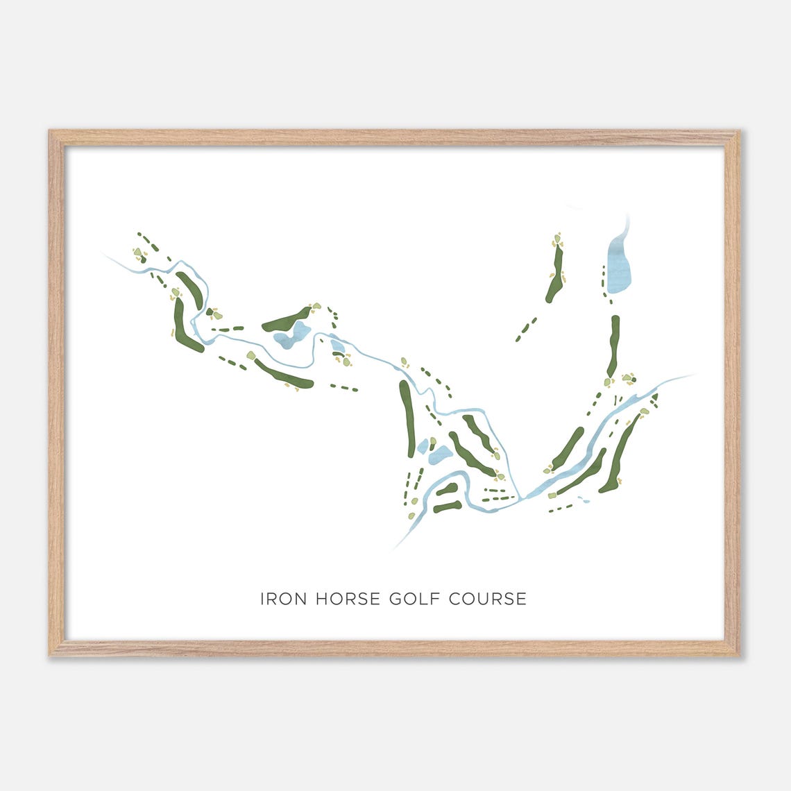 Iron Horse Golf Course Modern Minimalist Watercolor Map Gift Poster