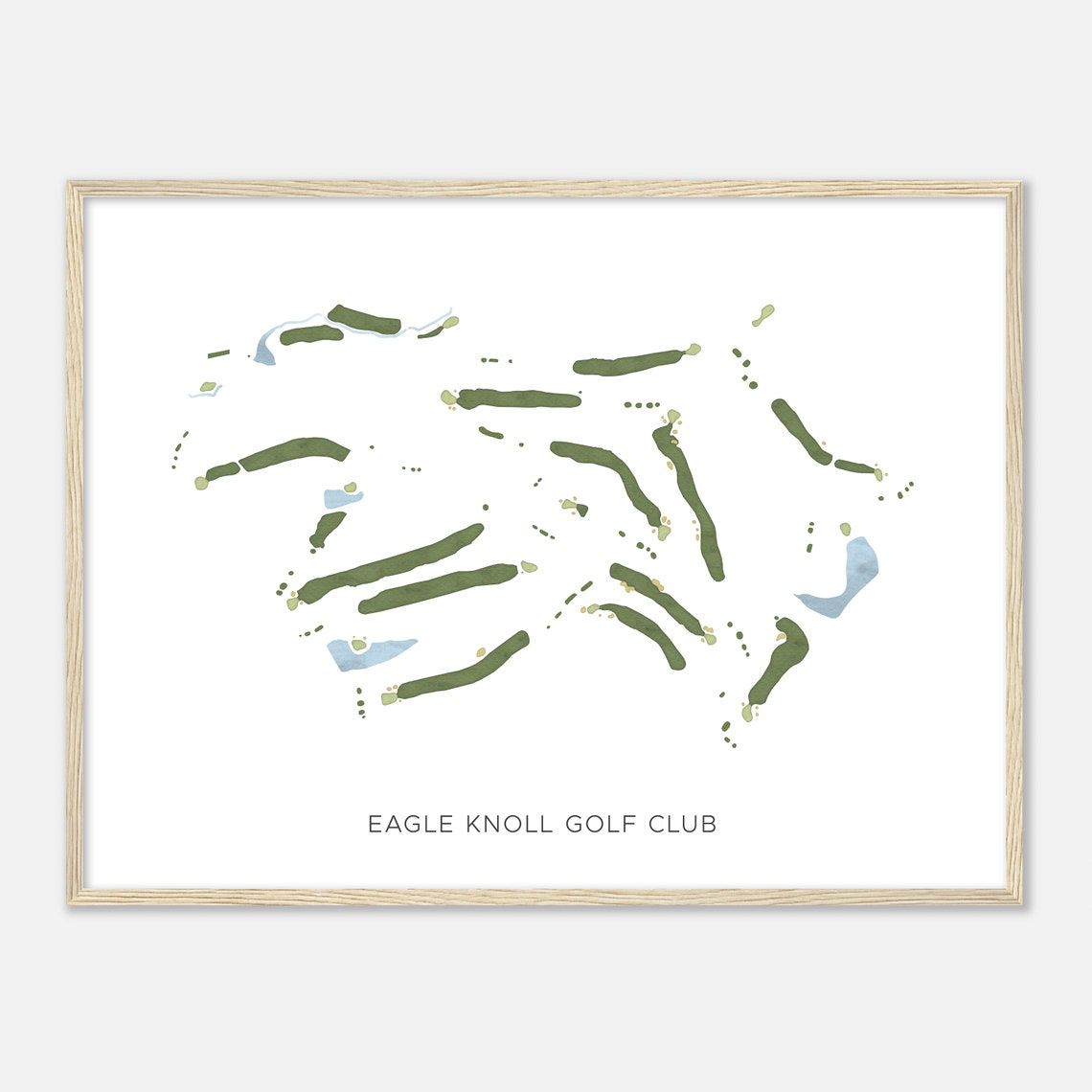 Eagle Knoll Golf Club Missouri Modern Watercolor Course Map Poster