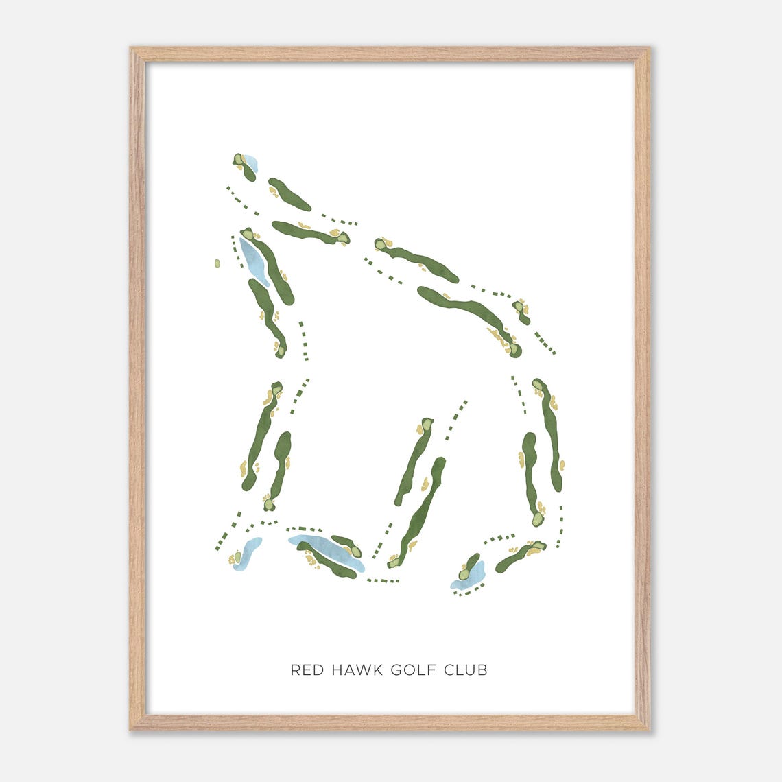 Red Hawk Golf Club New Mexico Modern Minimalist Golf Map Poster - Image 6