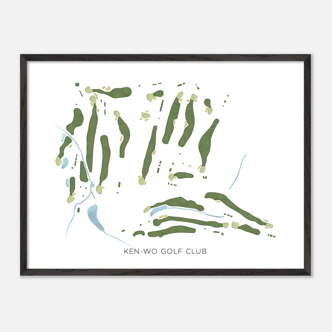 Ken-Wo Golf Club Canada Modern Scenic Watercolor Course Map Poster - Image 4