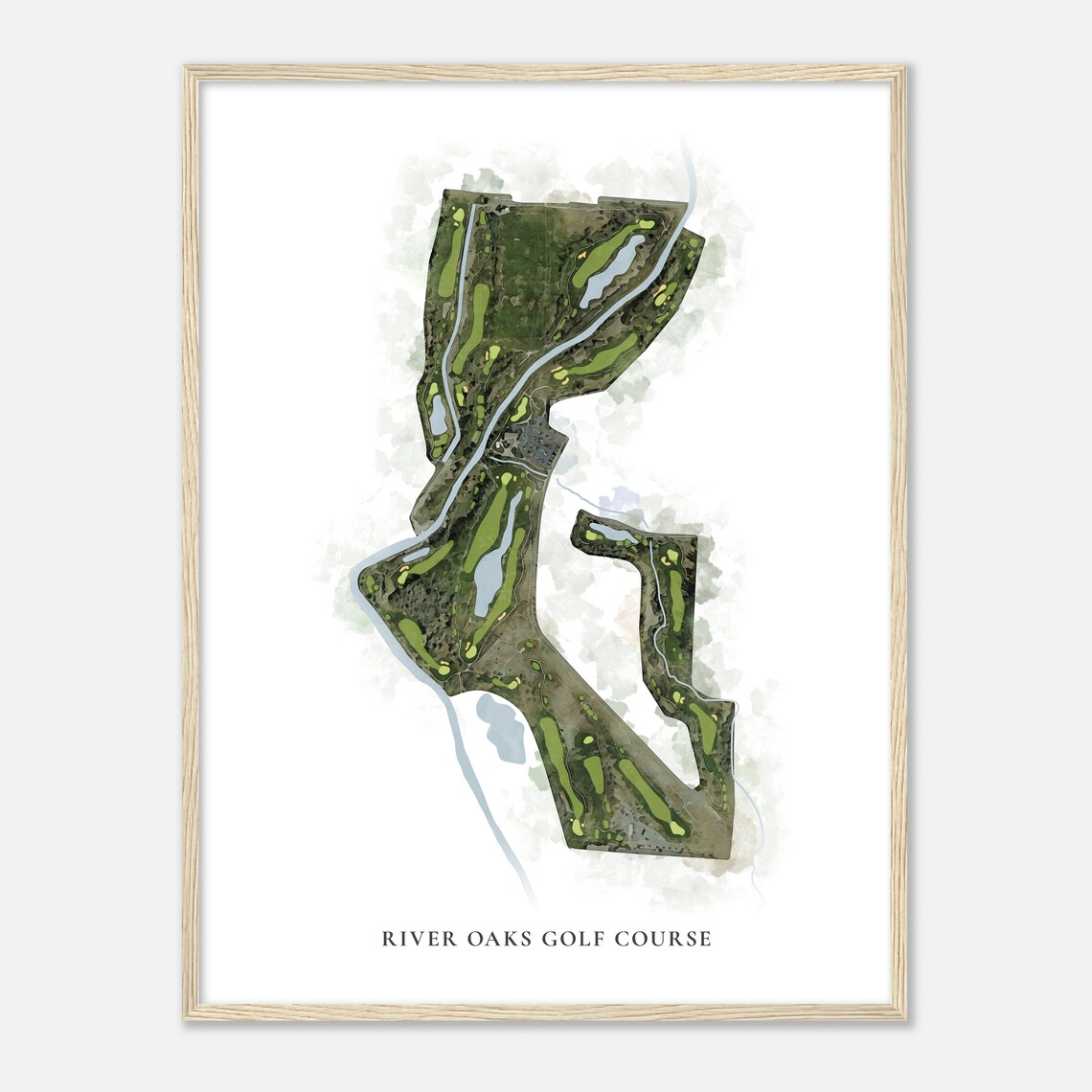 River Oaks Golf Course Utah Classic Watercolor Map Golfer Gift Golf Wall Art Golf Poster Print Course Layout - Image 2