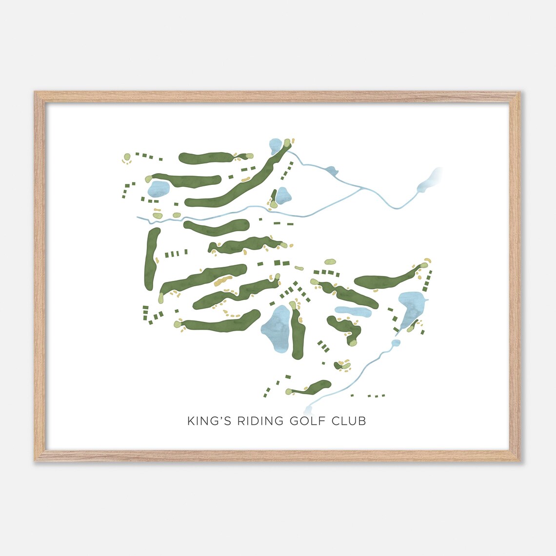 King's Riding Golf Club King City Canada Modern Watercolor Map Poster