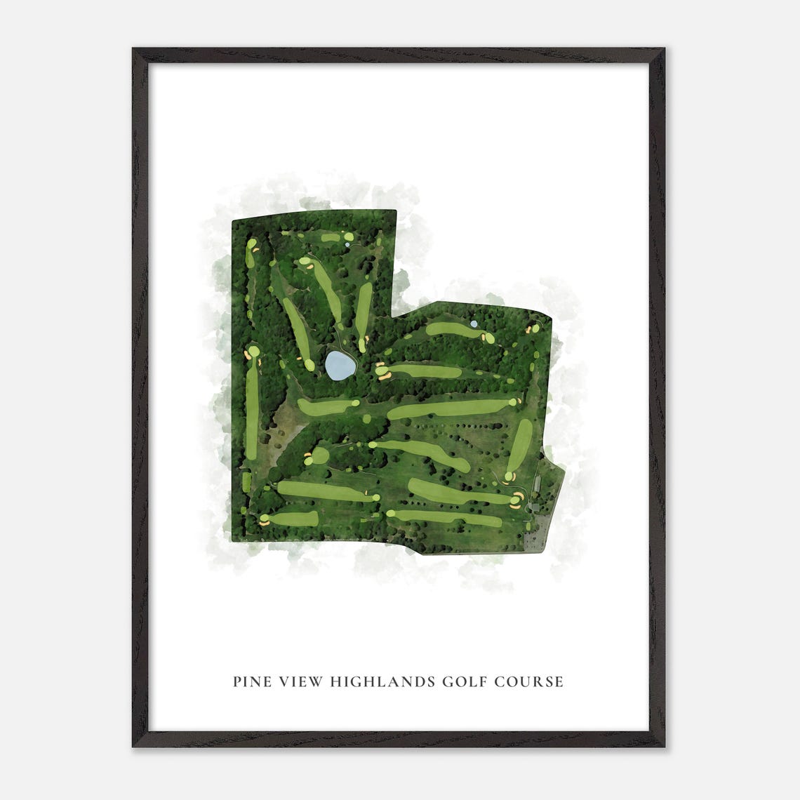 Pine View Highlands Golf Course Watercolor Map Art Poster Gift - Image 3