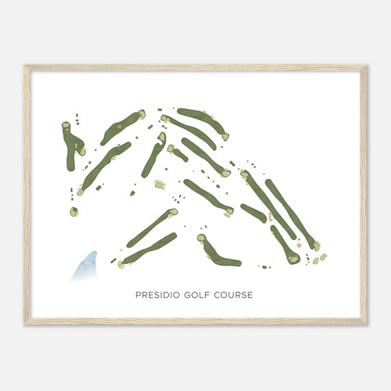 Presidio Golf Course California Modern Watercolor Map Golfer Gift Golf Wall Art Golf Poster Print Course Layout