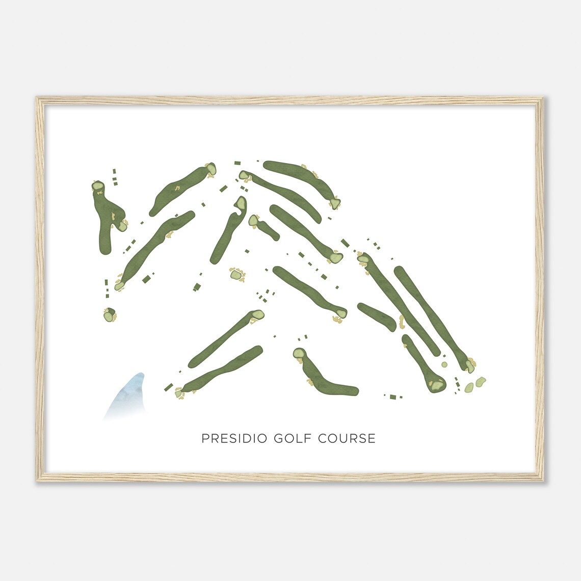 Presidio Golf Course California Modern Watercolor Map Golfer Gift Golf Wall Art Golf Poster Print Course Layout