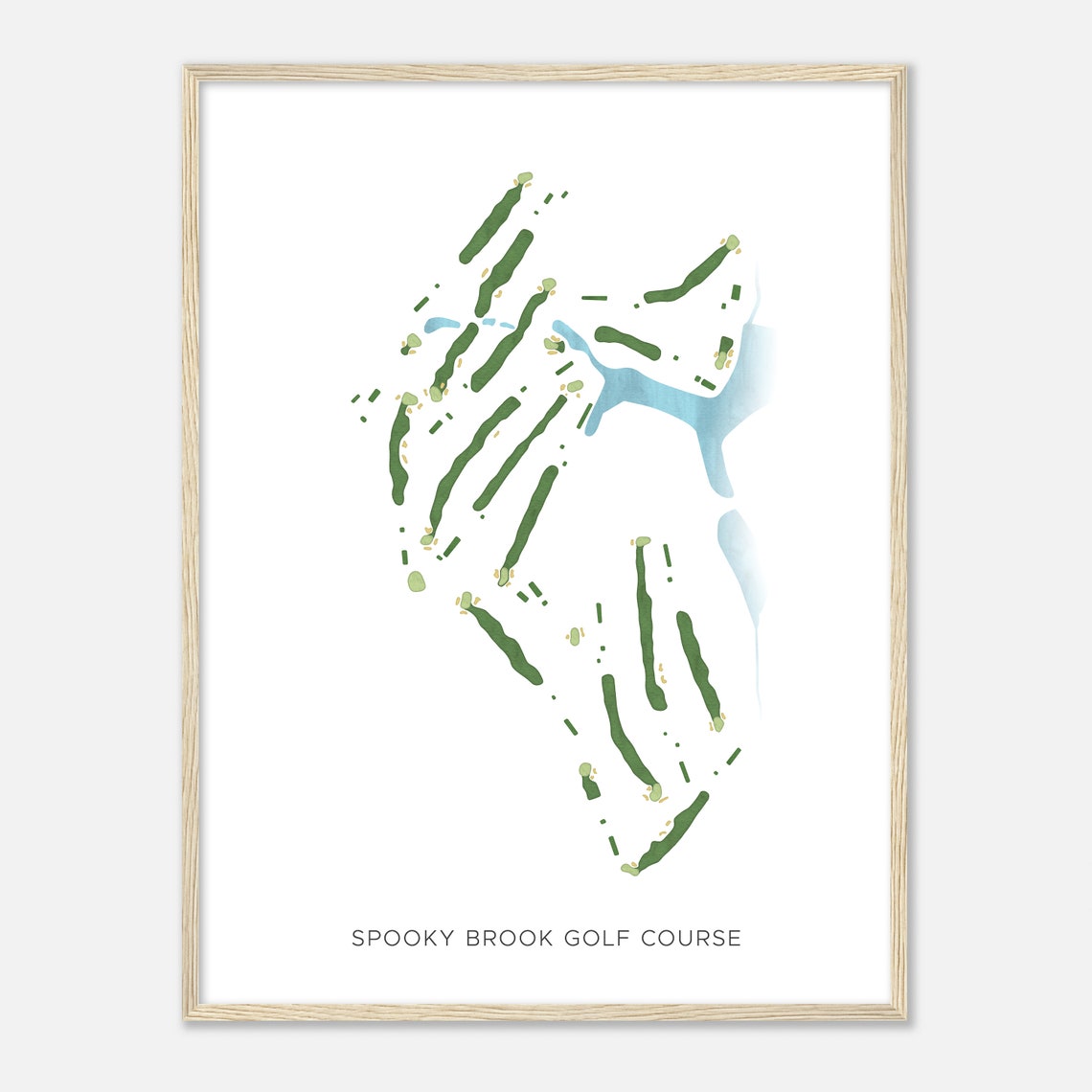 Spooky Brook Golf Course Modern Watercolor Golf Course Map Poster - Image 2