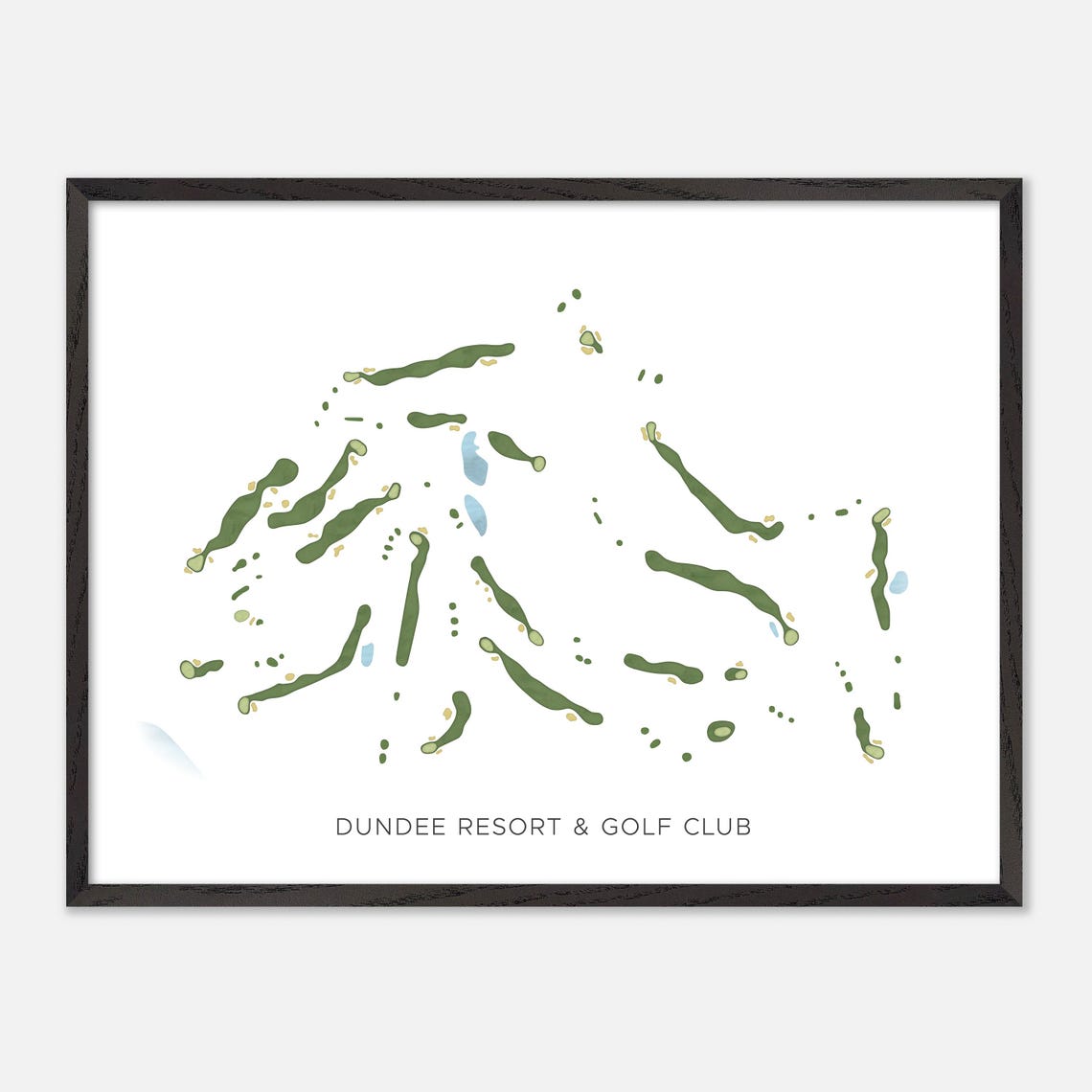Dundee Resort & Golf Club Modern Minimalist Watercolor Golf Map Poster - Image 4