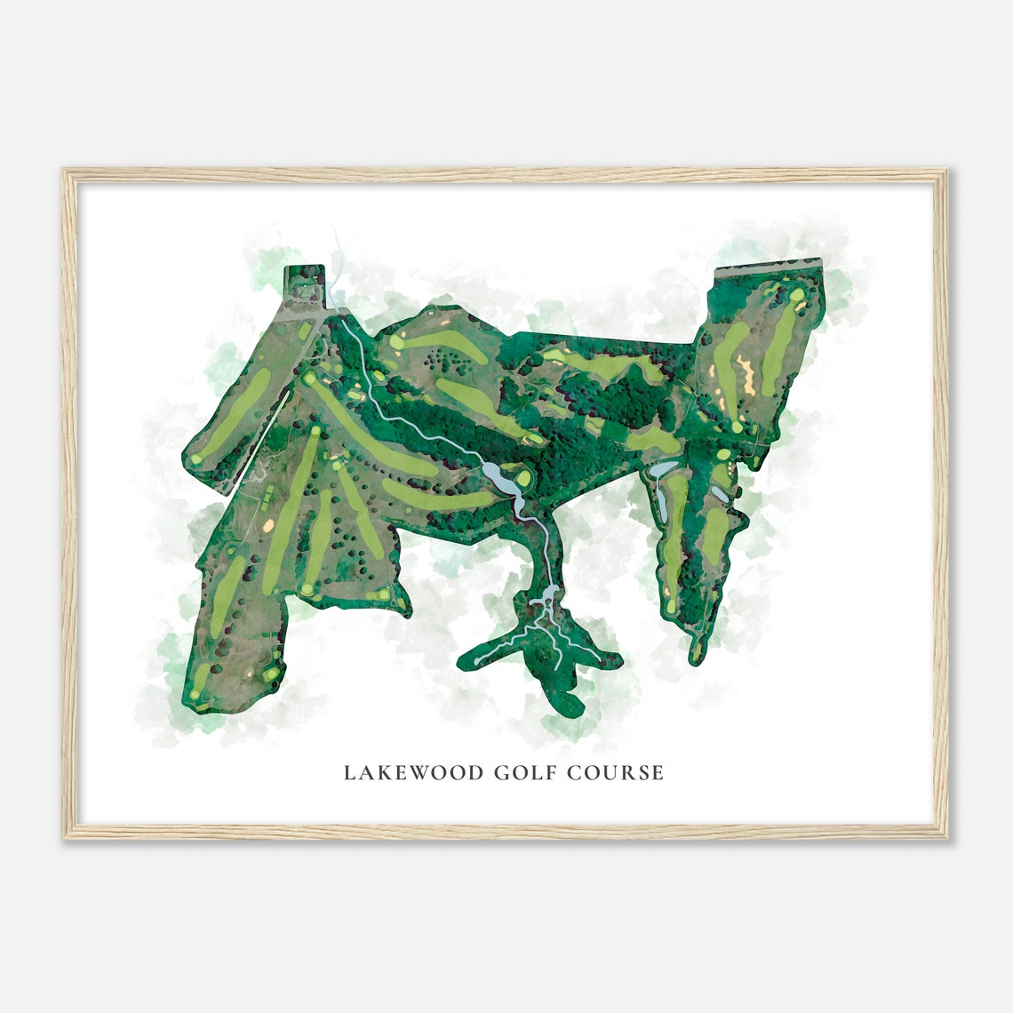 Lakewood Golf Course Maine Classic Watercolor Golf Course Map Poster