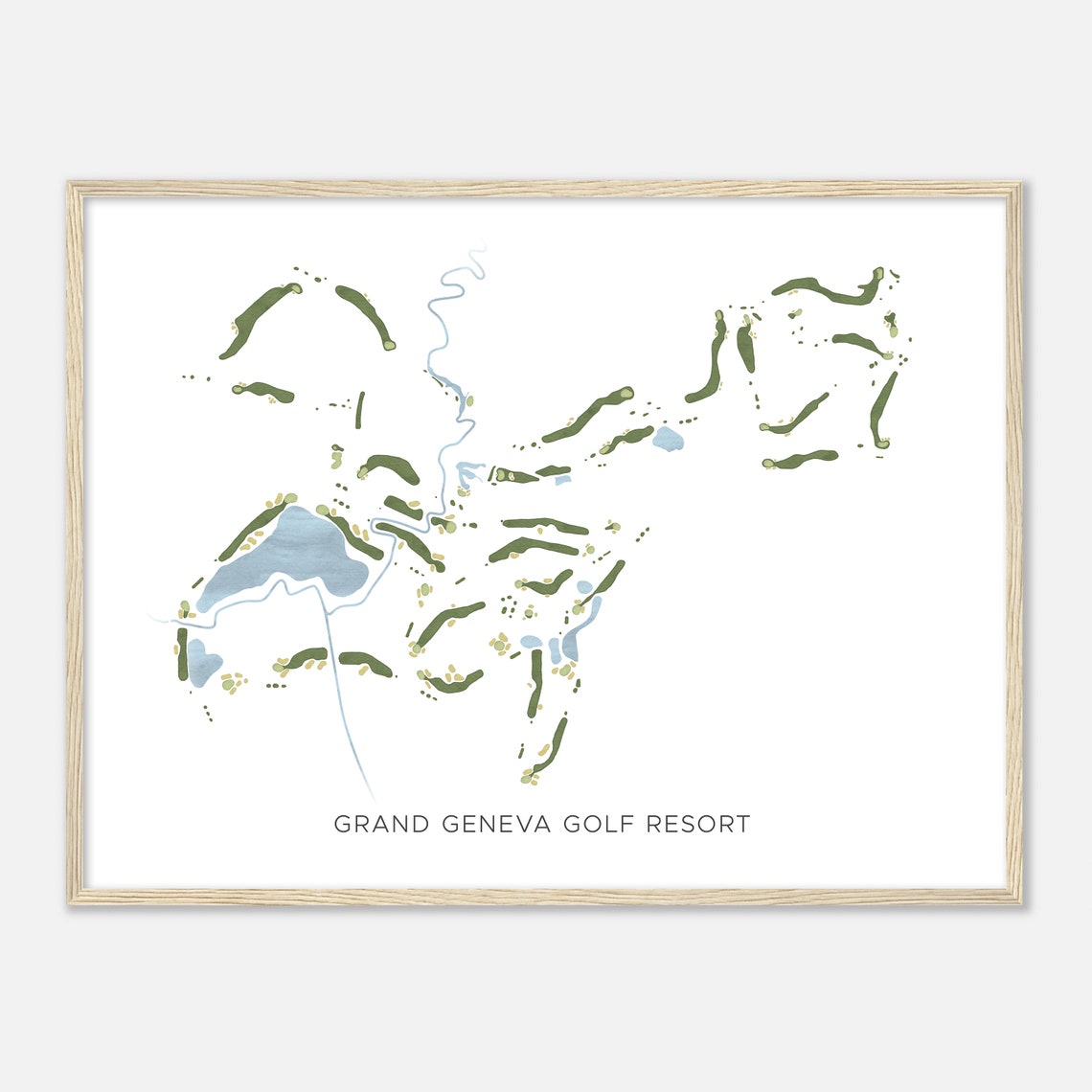 Grand Geneva Golf Resort Minimalist Watercolor Map Golfer Gift Poster - Image 2