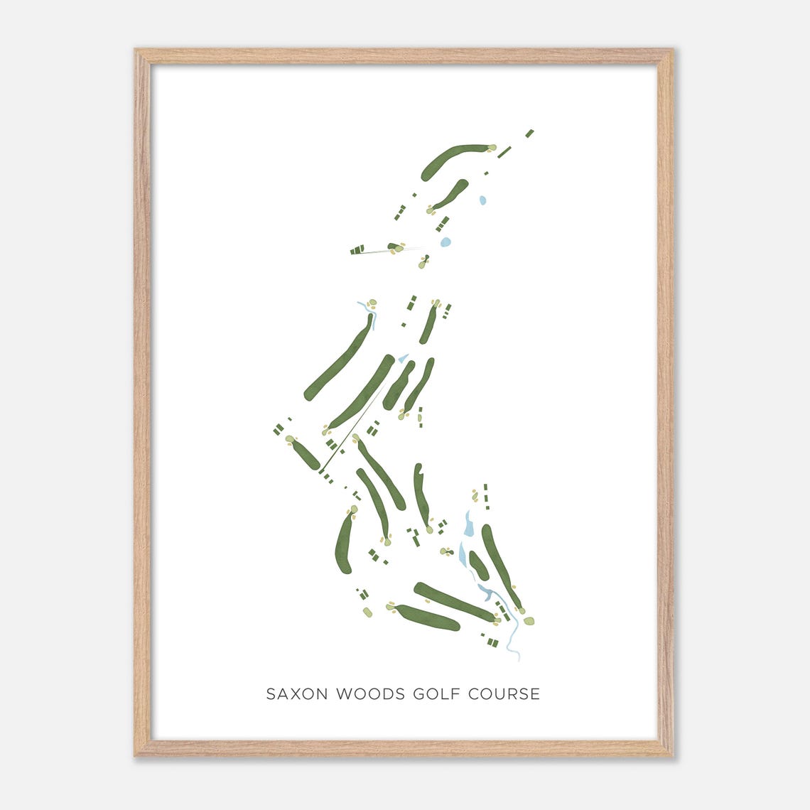 Saxon Woods Golf Course Scarsdale NY Modern Watercolor Map Poster - Image 2