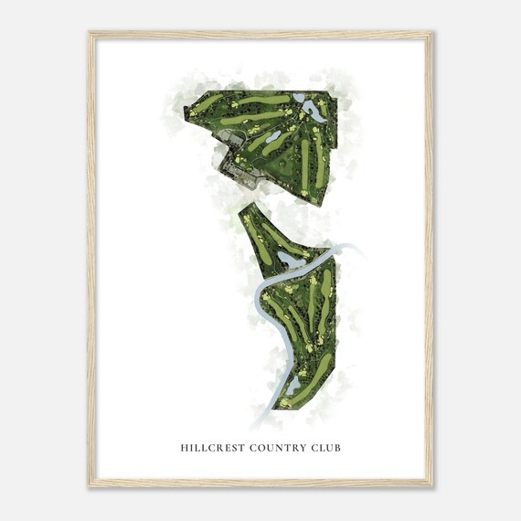 Hillcrest Country Club Idaho Classic Watercolor Map Golfer Gift Golf Wall Art Golf Poster Print Course Layout