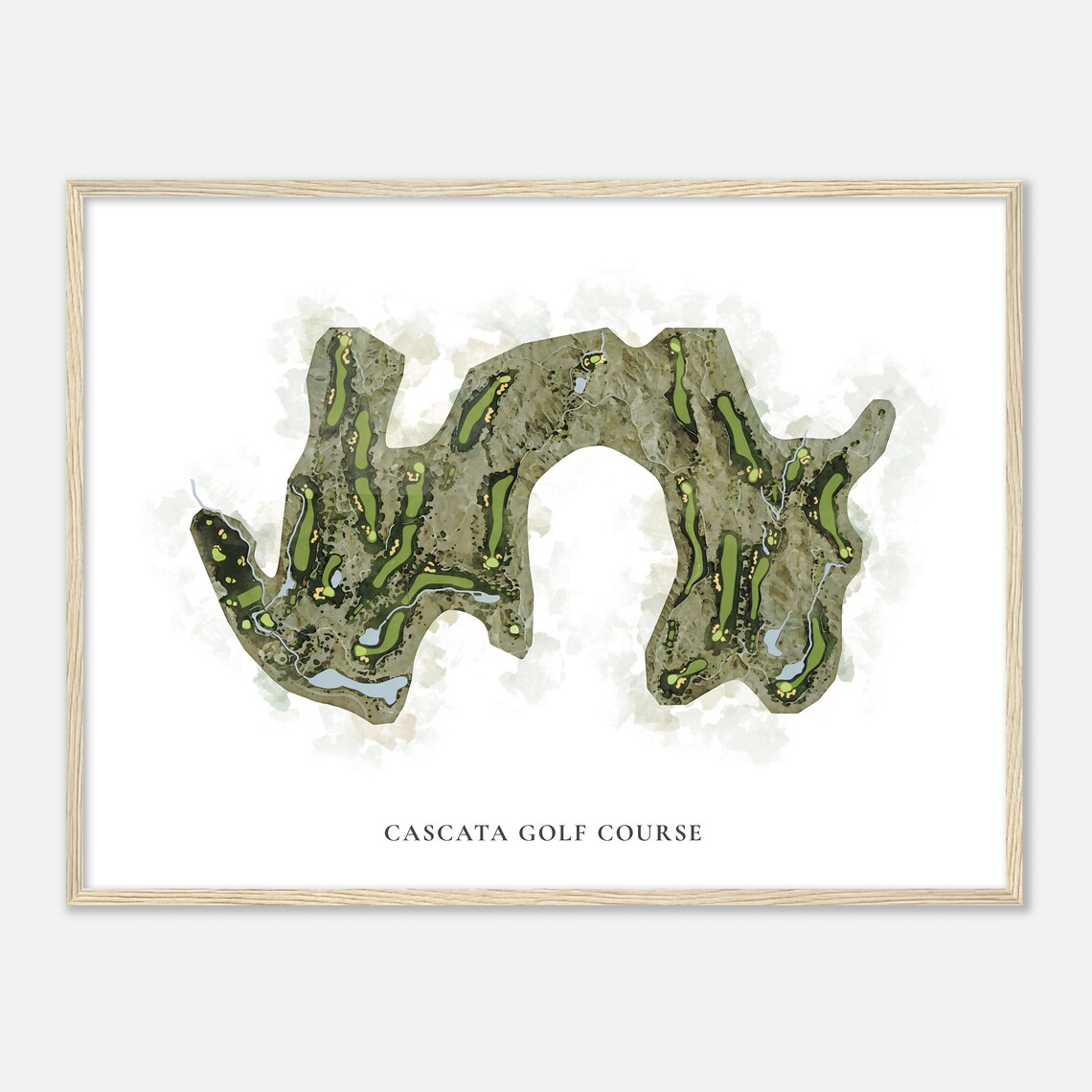Cascata Golf Course Nevada Classic Watercolor Map Golfer Gift Golf Wall Art Golf Poster Print Course Layout