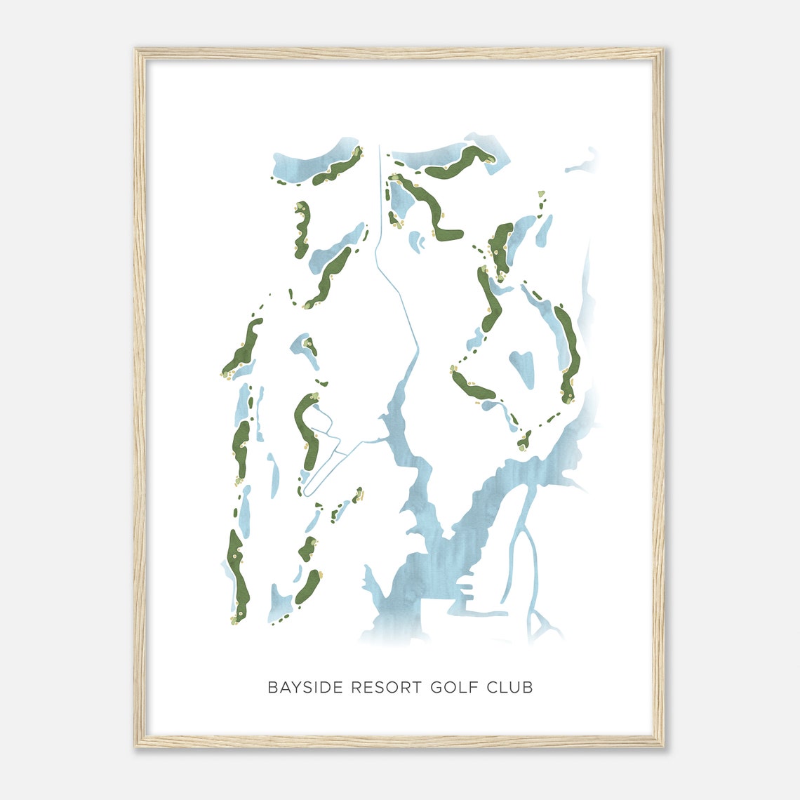 Bayside Resort Golf Club Delaware Modern Watercolor Map Golfer Gift Golf Wall Art Golf Poster Print Course Layout