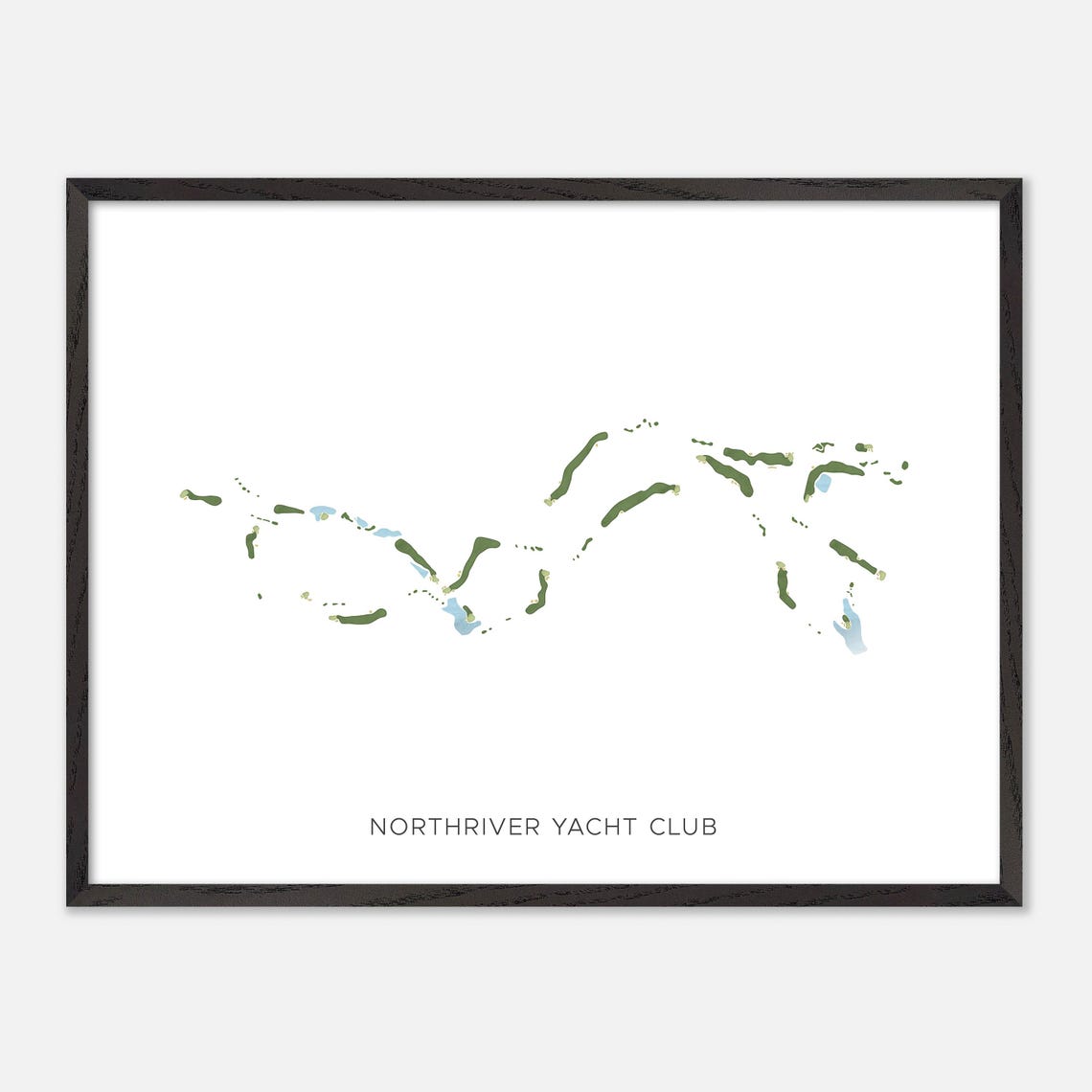 Northriver Yacht Club Alabama Minimalist Golf Course Map Wall Art - Image 5