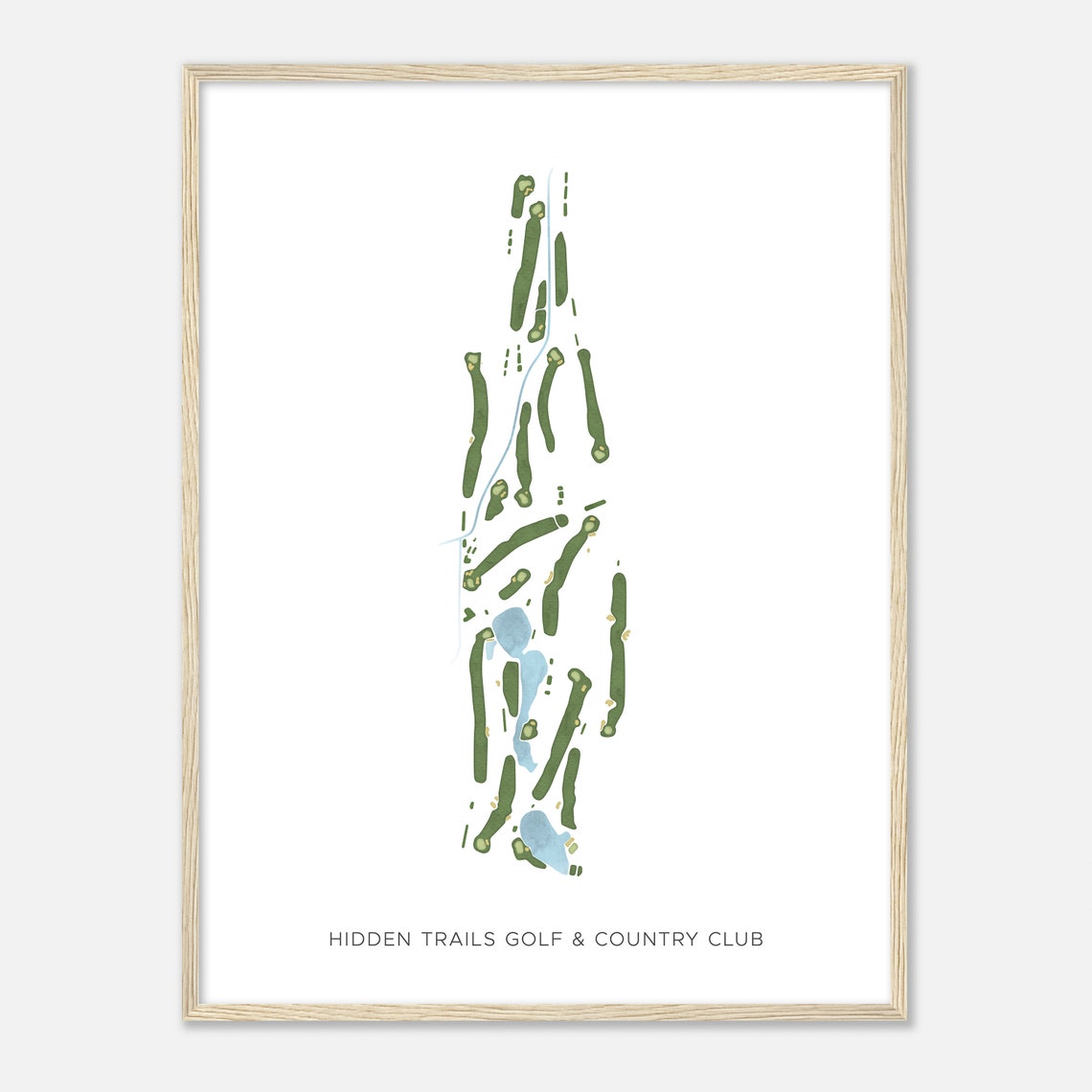 Hidden Trails Golf And Country Club Modern Watercolor Golf Map Poster - Image 2