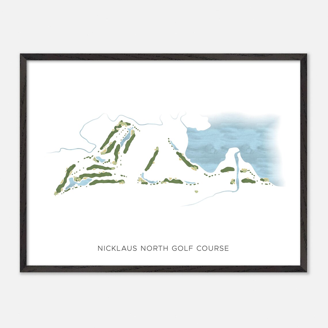 Nicklaus North Golf Course Canada Minimalist Watercolor Golf Map Poster - Image 4