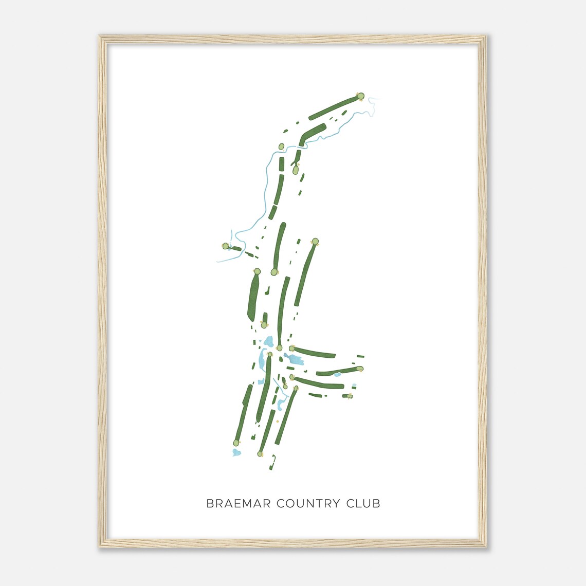 Braemar Country Club Modern Watercolor Golf Course Map Art Poster - Image 2