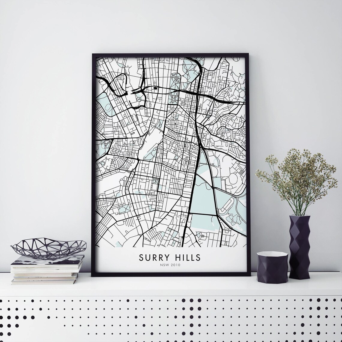 Surry Hills NSW 2010 Minimalist Street City Map Fine Art Poster