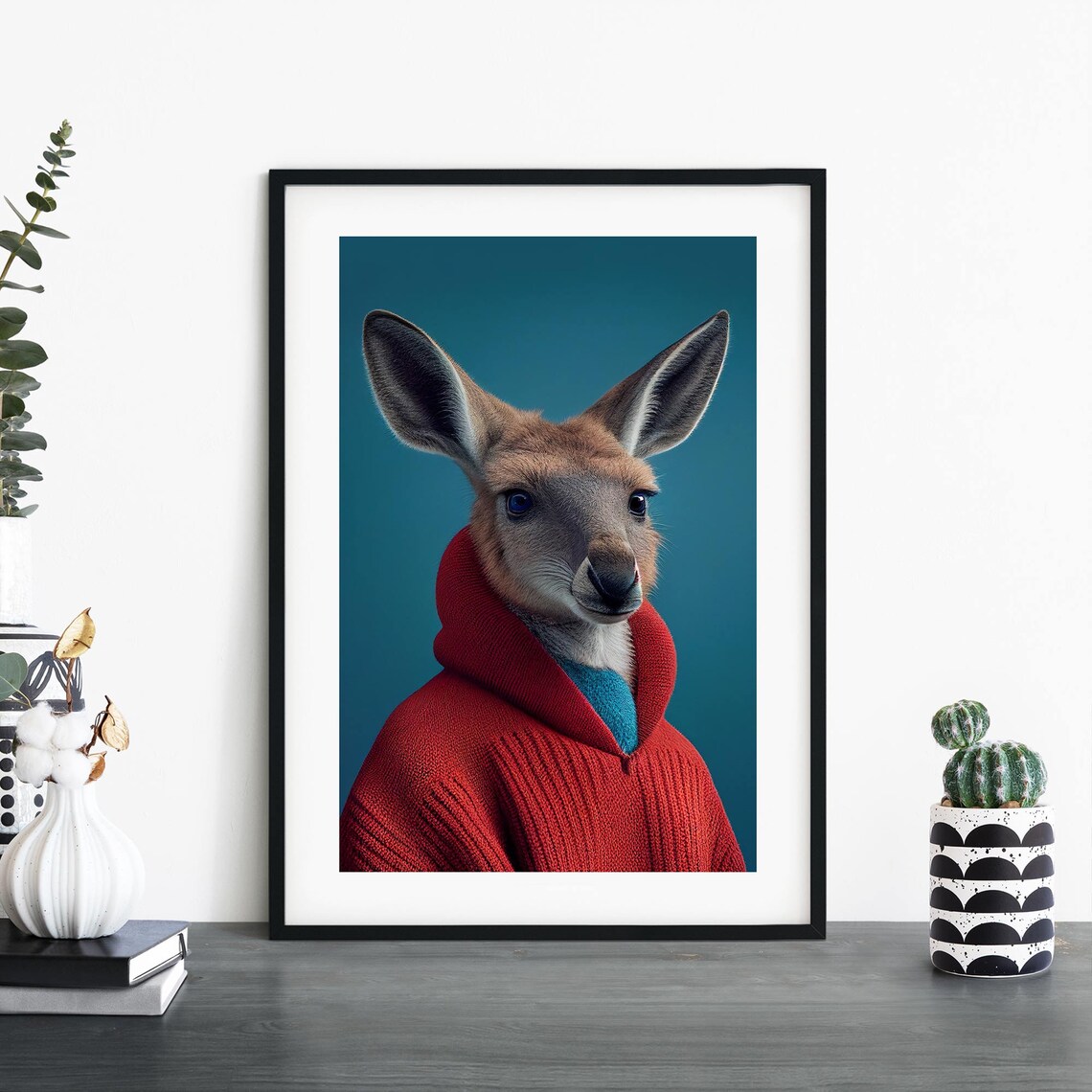 Kangaroo In A Hoodie Print Wall Art A4 A3 A2 A1