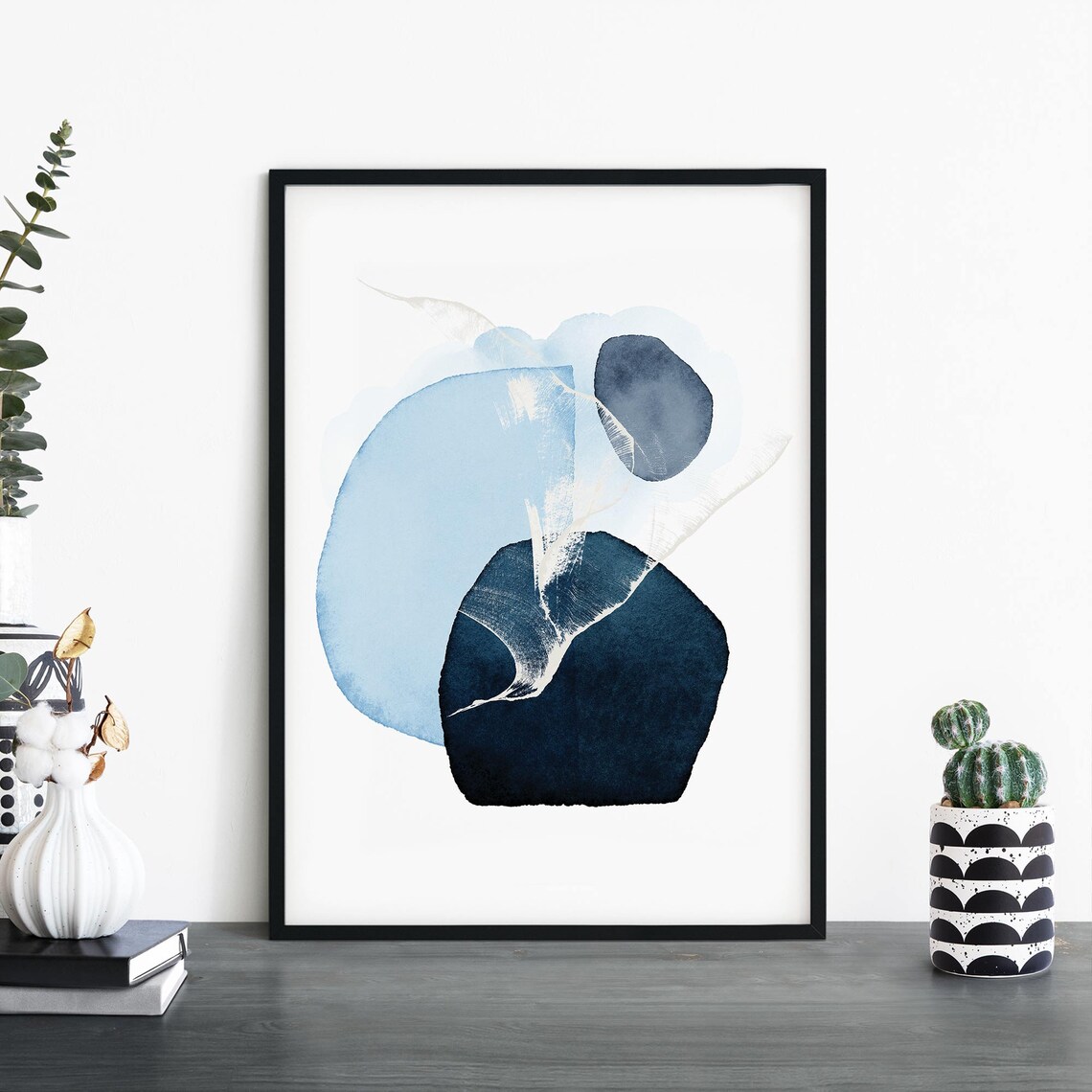 Blue Abstract Print, Modern Abstract Wall Art