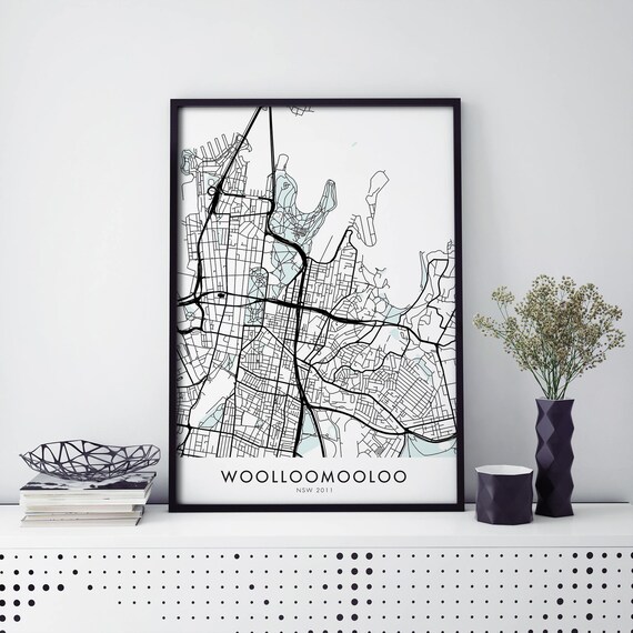 Woolloomooloo Sydney NSW 2011 City Map Street Plan Minimalist Poster