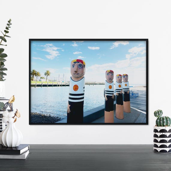 Geelong Waterfront Bollards Victoria Australia Photographic Print Wall Art A4 A3 A2 A1