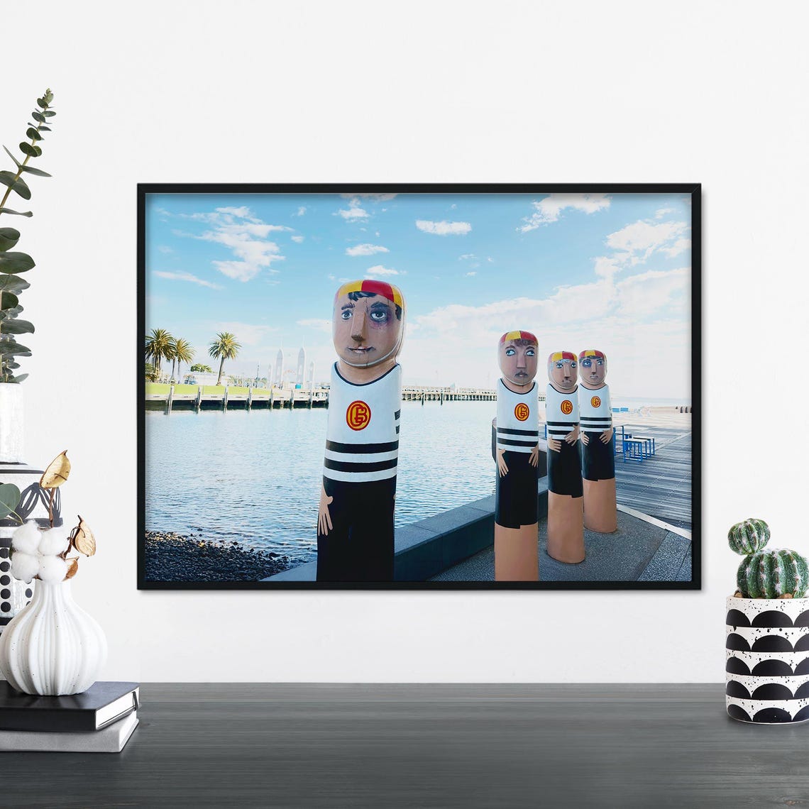Geelong Waterfront Painted Bollard Figures Australia Photo Poster
