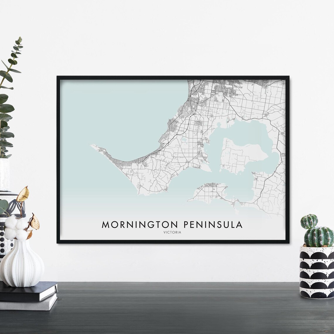 Mornington Peninsula Victoria Australia Map Art Print