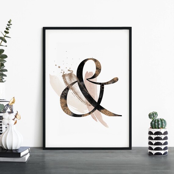 Ampersand Letter Alphabet Abstract Art Print