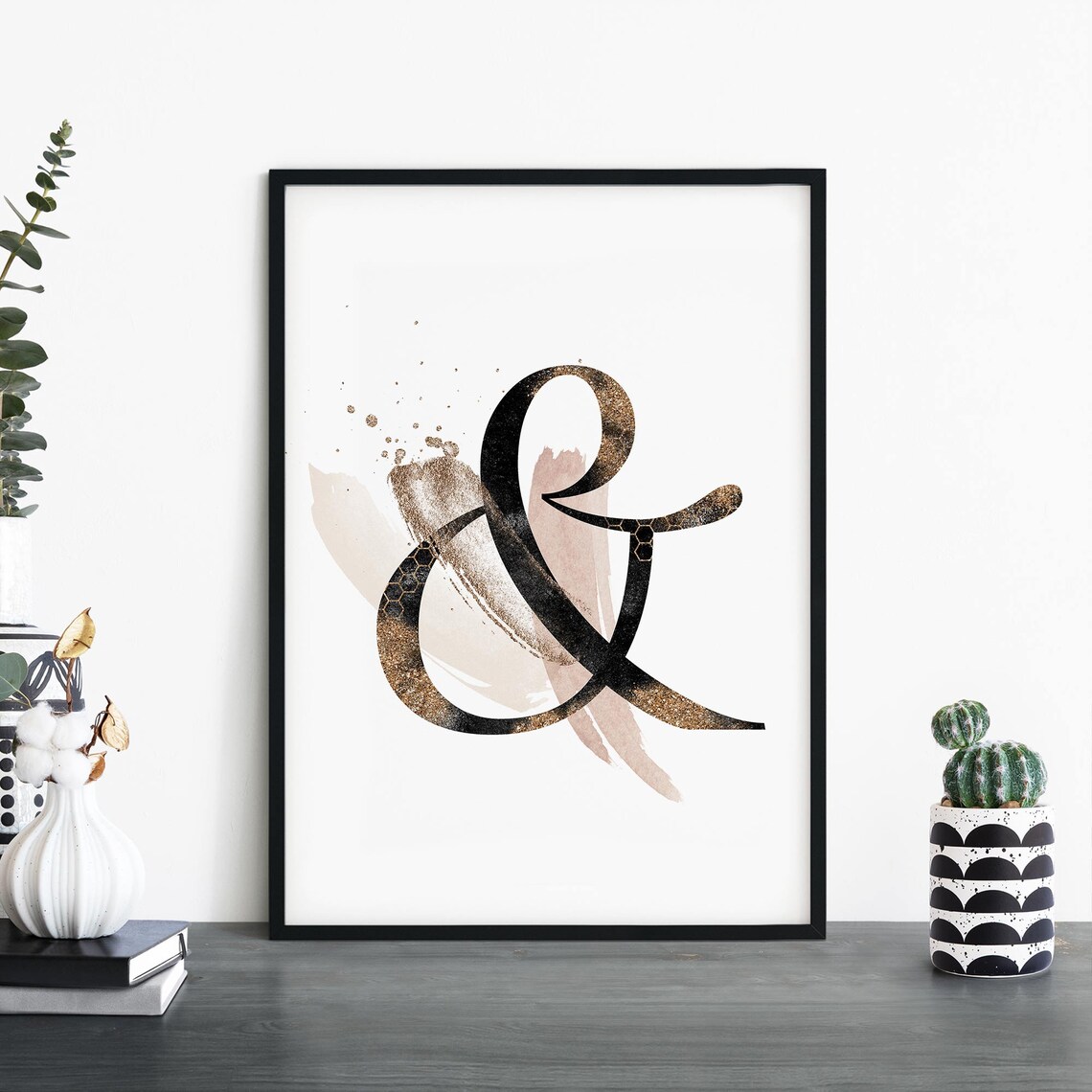 Ampersand Letter Alphabet Abstract Art Print
