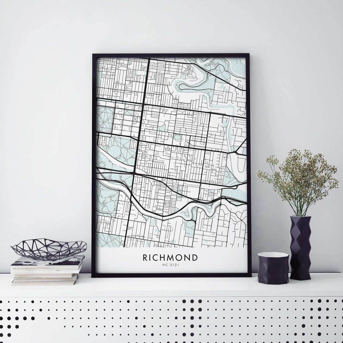 Richmond Melbourne VIC 3121 Street Map Minimalist Art Poster