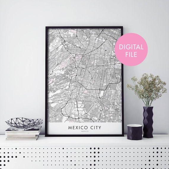 Mexico City Mexico Street Map Modern Minimalist Travel Poster