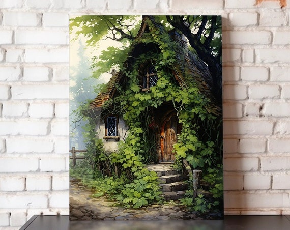 Warmth In The Woods Cottage Wall Art Metal Poster 8x10 12x16 16x20