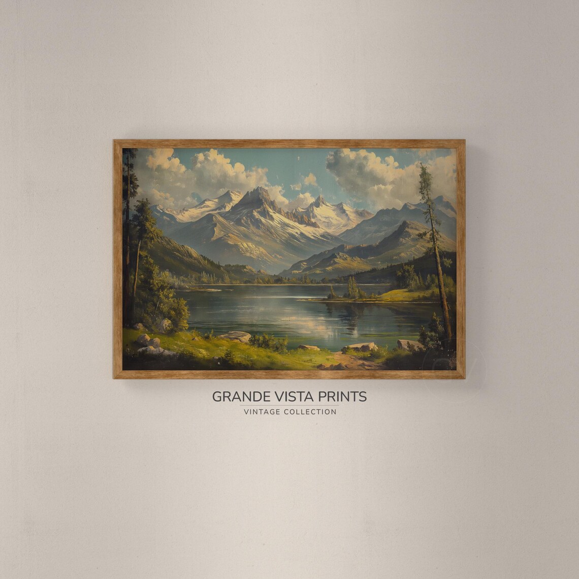 Spring Mountain Lake Landscape, Art Print - Image 2