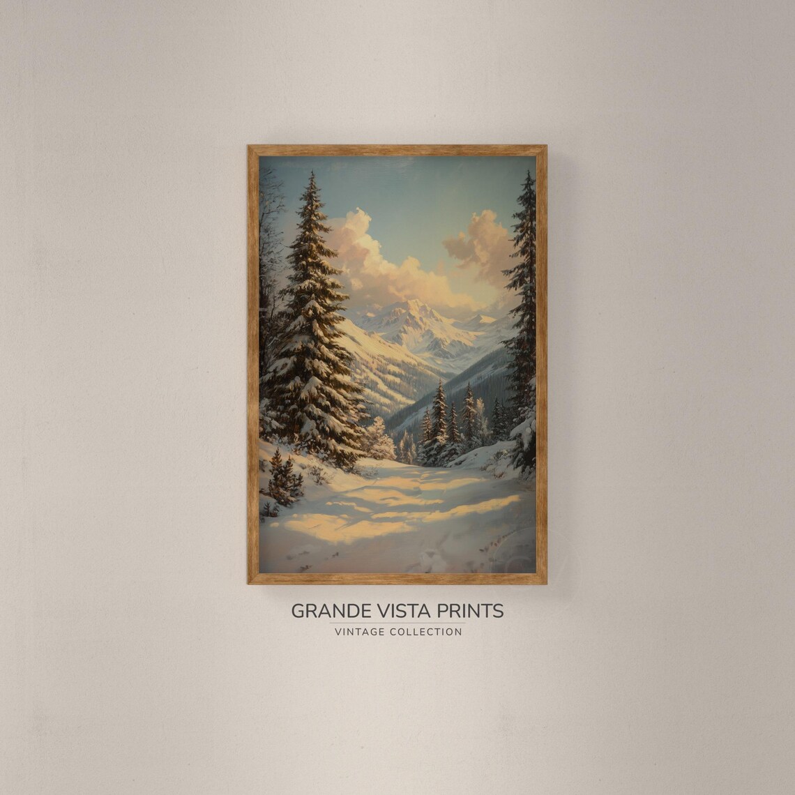 Winter Mountain Peak Artwork Winter Mountain Forest Poster Winter Forest Landscape Wall Art Gv4772 - Image 2