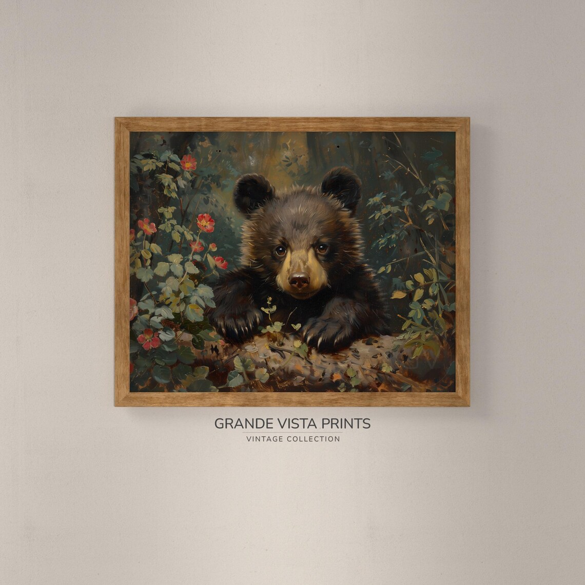 Bear Cub Wildlife Poster, Wild Animal Art Print - Image 4