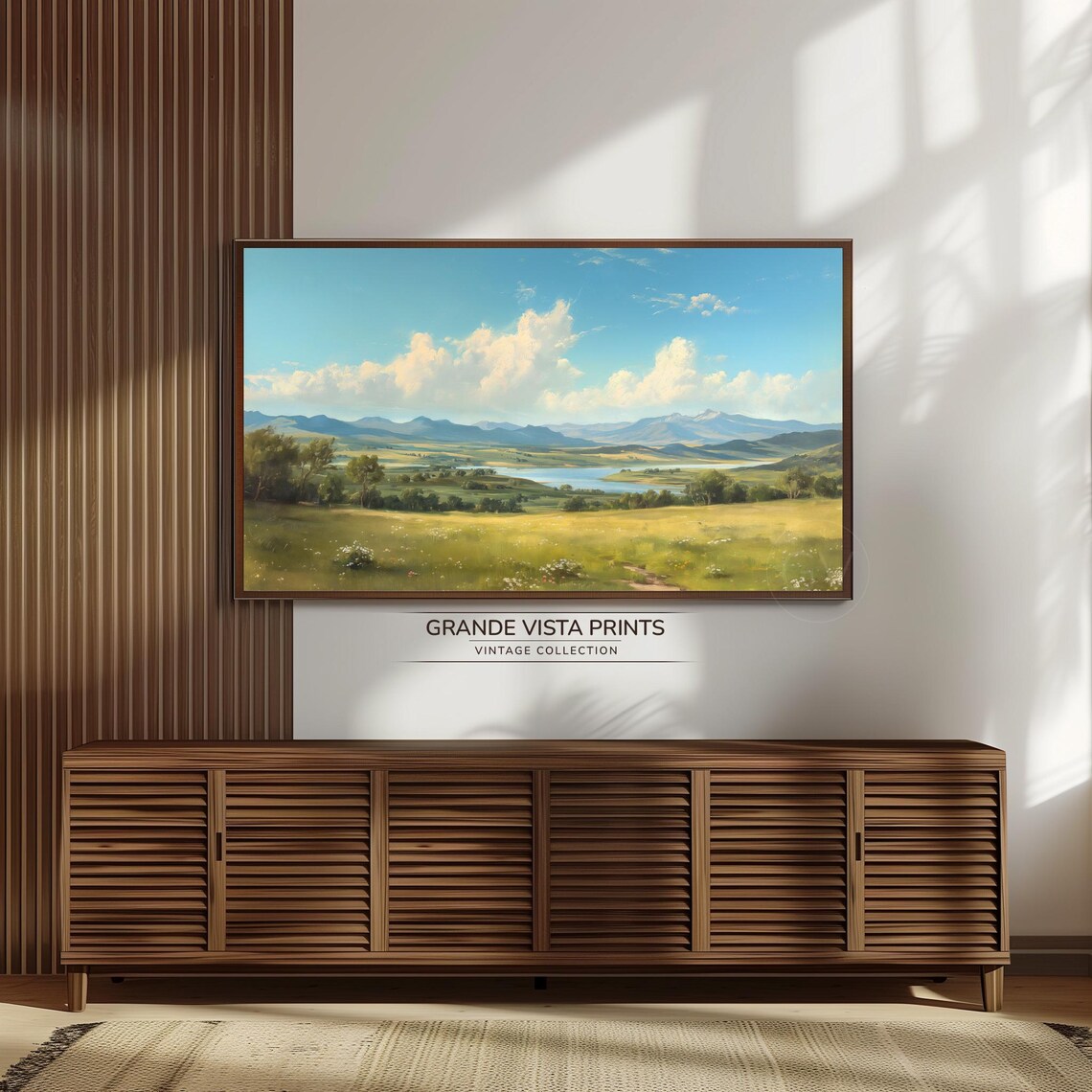 Spring Valley Landscape, River Valley Art Print - Image 3