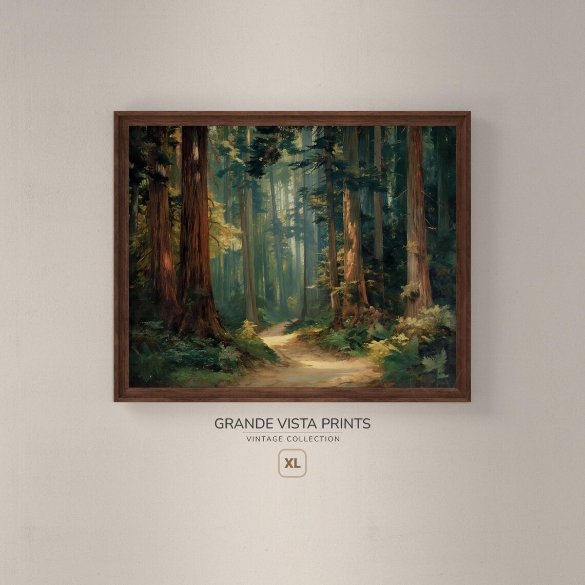 Redwood Forest Path, Landscape Art Print - Image 4